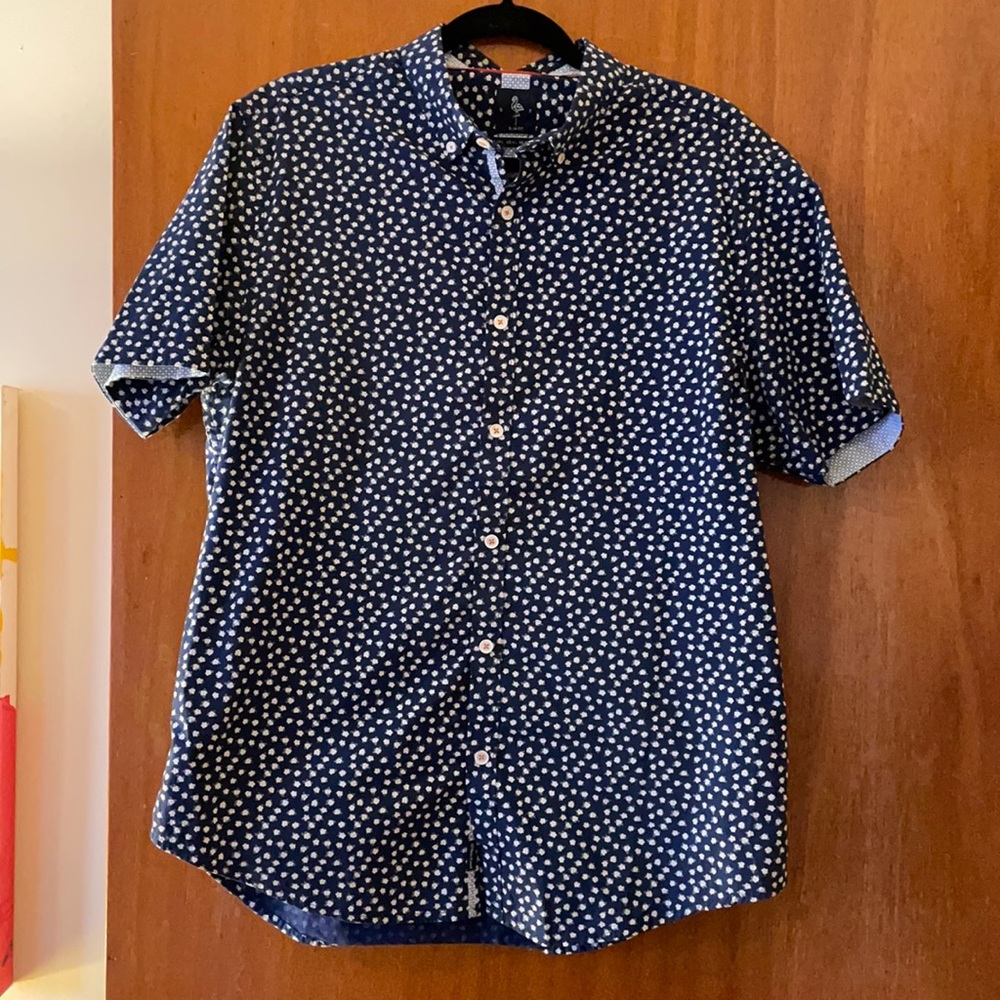 Baby floral short sleeve button down